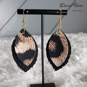Handmade Faux Leather Earrings!